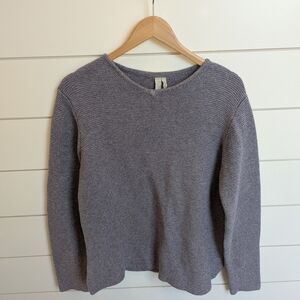 Sahalie Women's V Neck Dusky Purple Knot Sweater Long Sleeve